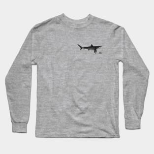 Minimalist black and white shark print Long Sleeve T-Shirt